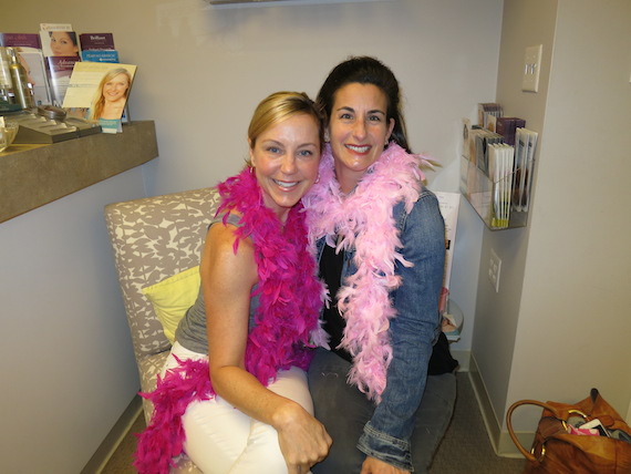 Pink feather boas make everyone feel like celebrating! Hooray BRA Day 2014!