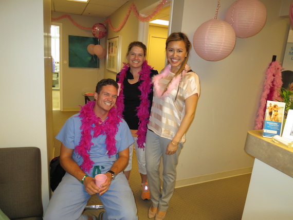 Our representative from scar therapy system Embrace attended, enjoyed the feather boa as much as the ladies, and educated our BRA Day attendees about the latest developments in scar therapy