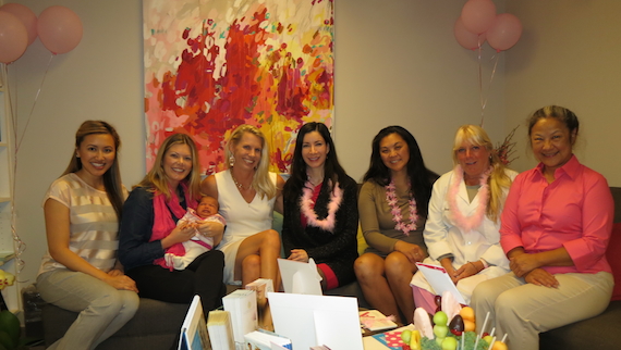 Meet our office ‘family’: Jenny Do, Courtney McSpadden NP with baby daughter Ella, Dr. Karen Horton, Lisa Leung NP, Mary Pasache, Nurse Mari and Sharron Wong