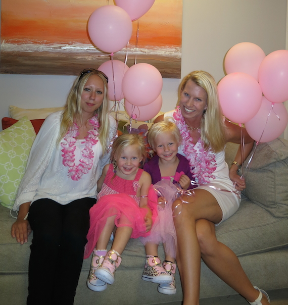 Dr. Karen Horton, her twins and nanny Emma enjoyed the balloons at the end of BRA Day!