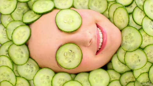 cucumbers on eyes