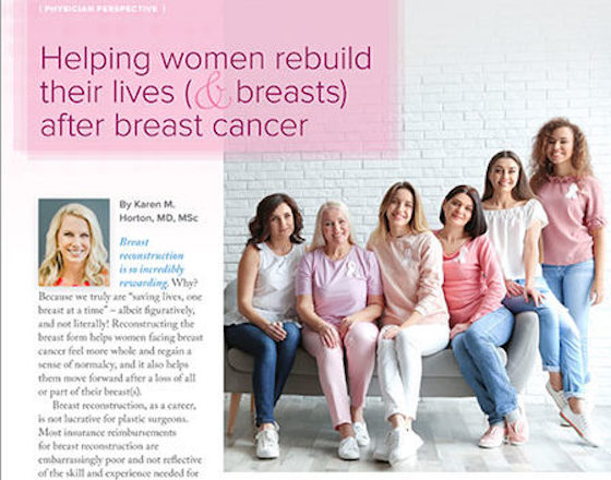 Dr. Karen Horton Authors Breast Reconstruction Featured Article